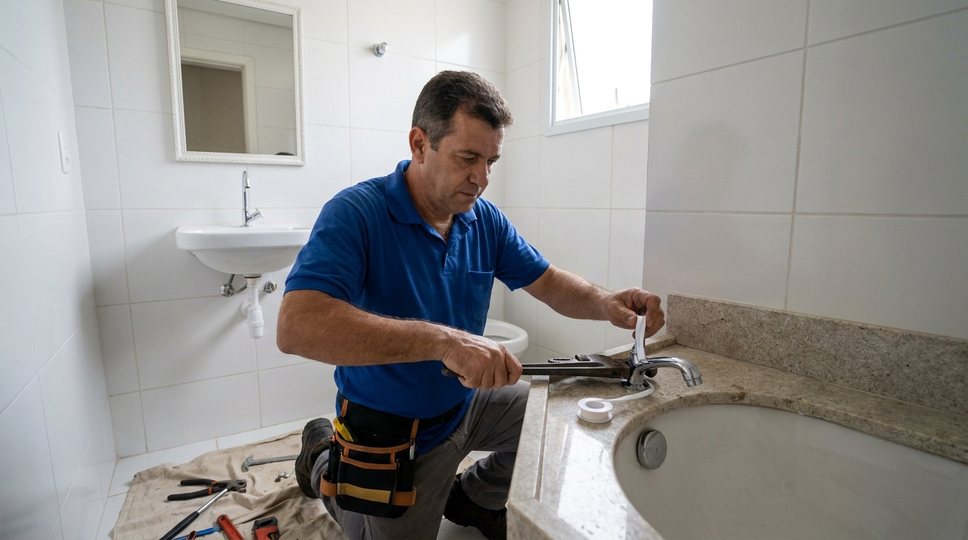 Instalação de torneira de cozinha em Marília‑SP
