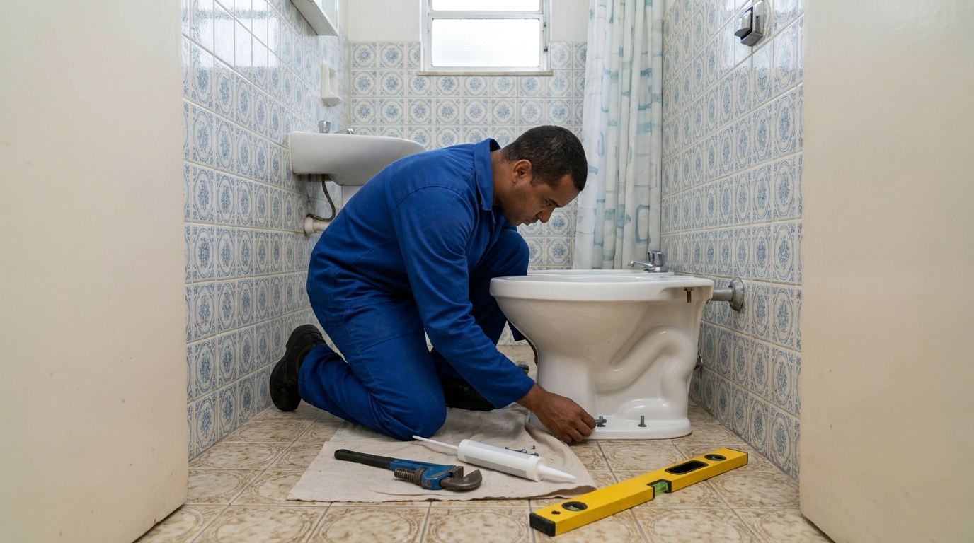 Instalação de vaso sanitário residencial em Marília‑SP